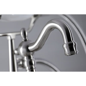 Vintage CC6013T8 Three-Handle 2-Hole Deck Mount Clawfoot Tub Faucet with Hand Shower, Brushed Nickel
