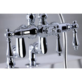 Vintage CC6014T1 Three-Handle 2-Hole Deck Mount Clawfoot Tub Faucet with Hand Shower, Polished Chrome
