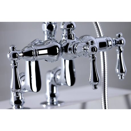 Vintage CC6014T1 Three-Handle 2-Hole Deck Mount Clawfoot Tub Faucet with Hand Shower, Polished Chrome