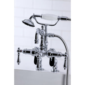 Vintage CC6014T1 Three-Handle 2-Hole Deck Mount Clawfoot Tub Faucet with Hand Shower, Polished Chrome