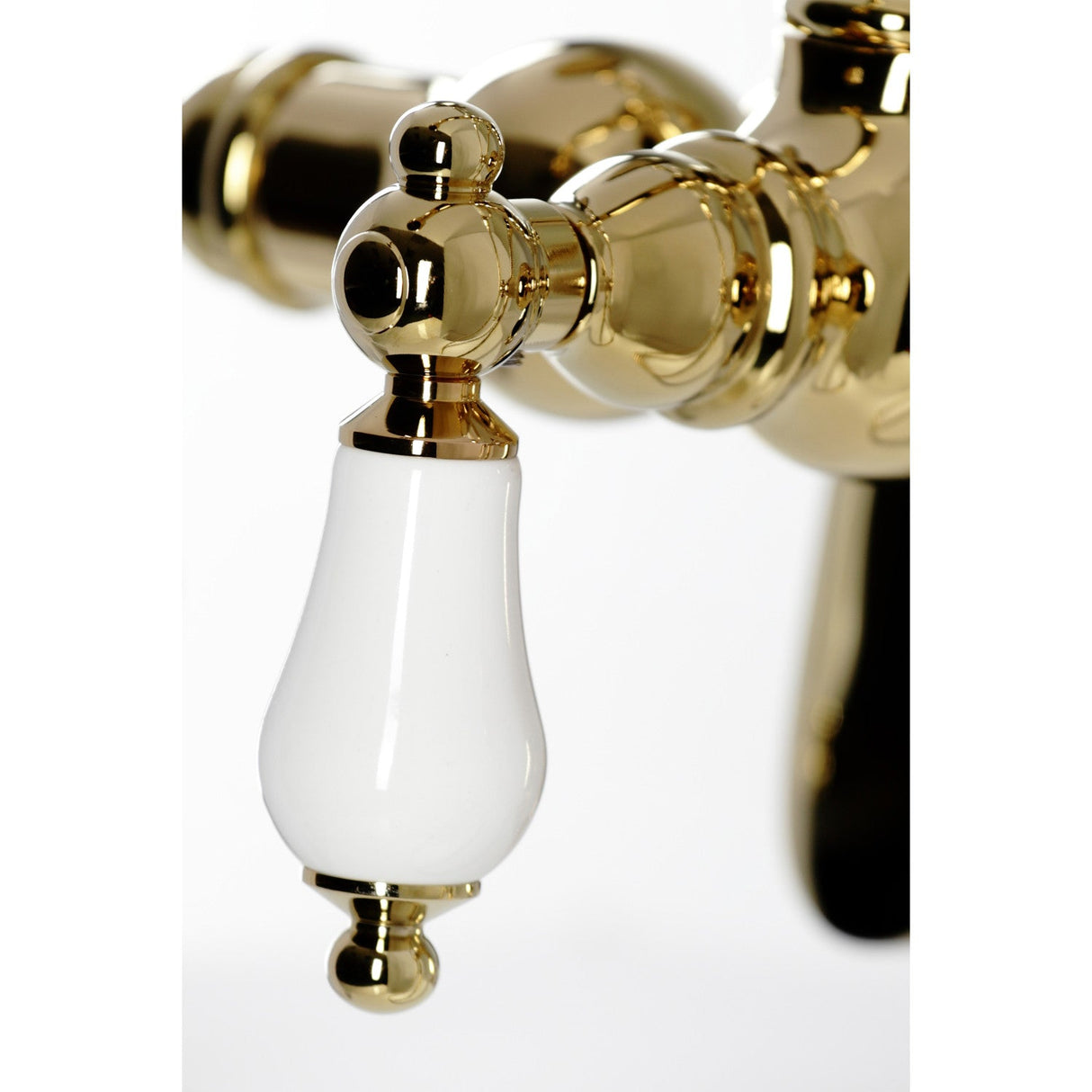 Vintage CC6015T2 Three-Handle 2-Hole Deck Mount Clawfoot Tub Faucet with Hand Shower, Polished Brass