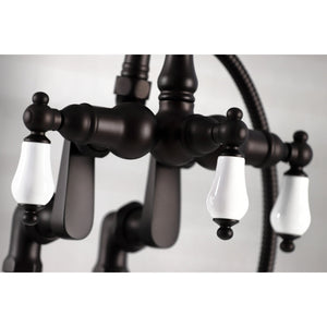 Vintage CC6015T5 Three-Handle 2-Hole Deck Mount Clawfoot Tub Faucet with Hand Shower, Oil Rubbed Bronze
