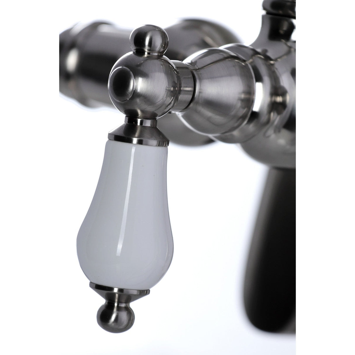 Vintage CC6015T8 Three-Handle 2-Hole Deck Mount Clawfoot Tub Faucet with Hand Shower, Brushed Nickel