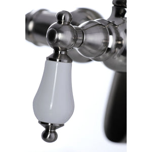 Vintage CC6015T8 Three-Handle 2-Hole Deck Mount Clawfoot Tub Faucet with Hand Shower, Brushed Nickel