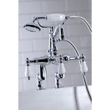 Vintage CC6016T1 Three-Handle 2-Hole Deck Mount Clawfoot Tub Faucet with Hand Shower, Polished Chrome