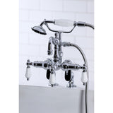 Vintage CC6016T1 Three-Handle 2-Hole Deck Mount Clawfoot Tub Faucet with Hand Shower, Polished Chrome