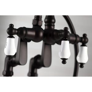 Vintage CC6017T5 Three-Handle 2-Hole Deck Mount Clawfoot Tub Faucet with Hand Shower, Oil Rubbed Bronze