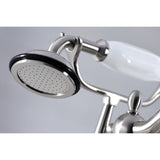 Vintage CC6017T8 Three-Handle 2-Hole Deck Mount Clawfoot Tub Faucet with Hand Shower, Brushed Nickel