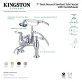 Vintage CC603T5 Three-Handle 2-Hole Deck Mount Clawfoot Tub Faucet with Hand Shower, Oil Rubbed Bronze