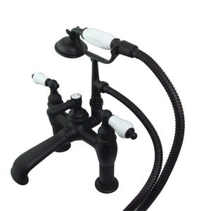 Vintage CC605T5 Three-Handle 2-Hole Deck Mount Clawfoot Tub Faucet with Hand Shower, Oil Rubbed Bronze