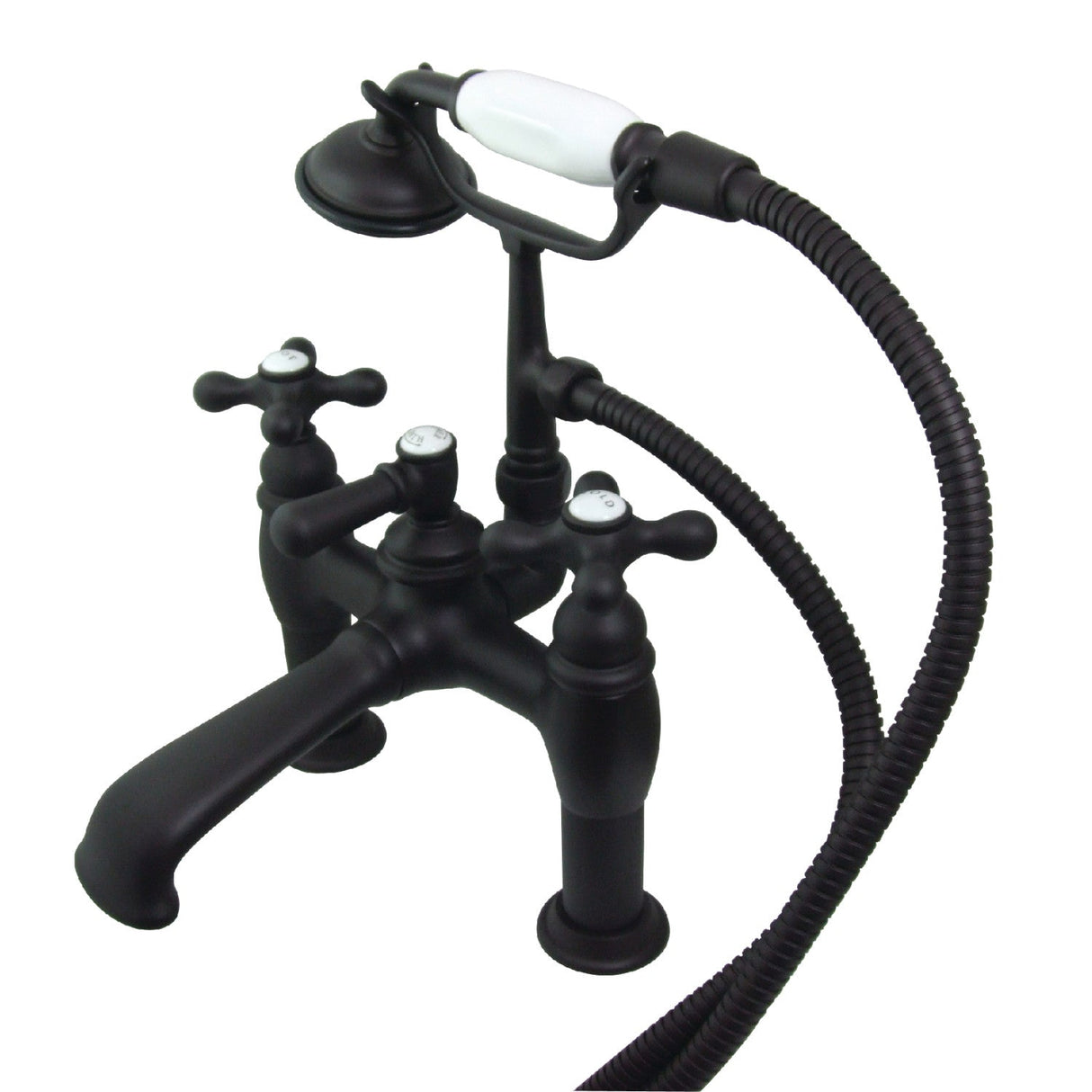 Vintage CC609T5 Two-Handle 2-Hole Deck Mount Clawfoot Tub Faucet with Hand Shower, Oil Rubbed Bronze
