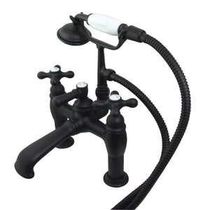 Vintage CC609T5 Two-Handle 2-Hole Deck Mount Clawfoot Tub Faucet with Hand Shower, Oil Rubbed Bronze
