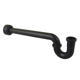 Trimscape CC6120MB 1-1/2 Inch Decor P-Trap with High Box Flange, 19 Inch Length, 18 Gauge, Matte Black