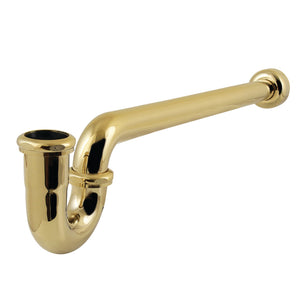 Trimscape CC6122 1-1/2 Inch Decor P-Trap with High Box Flange, 19 Inch Length, 18 Gauge, Polished Brass
