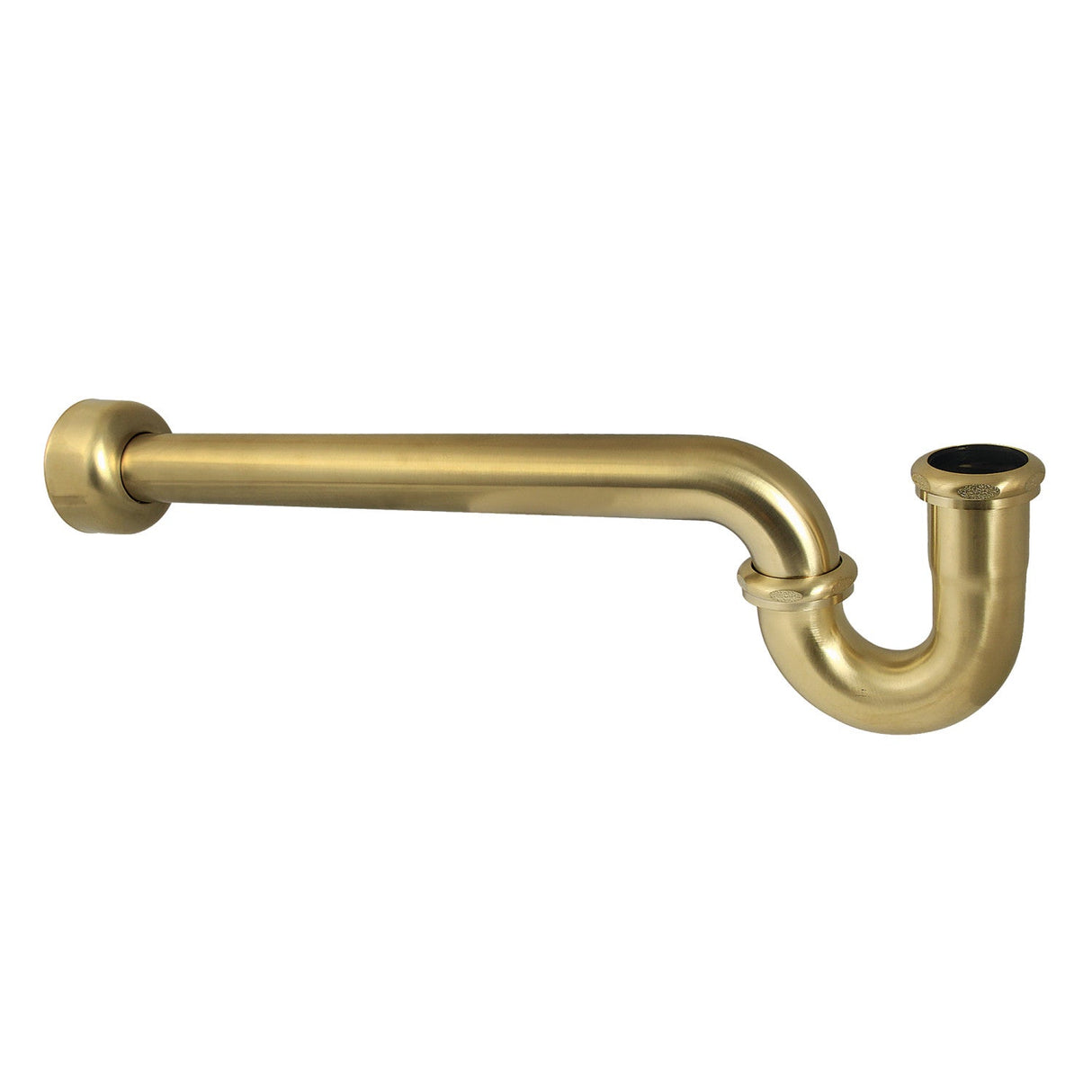 Trimscape CC6127 1-1/2 Inch Decor P-Trap with High Box Flange, 19 Inch Length, 18 Gauge, Brushed Brass