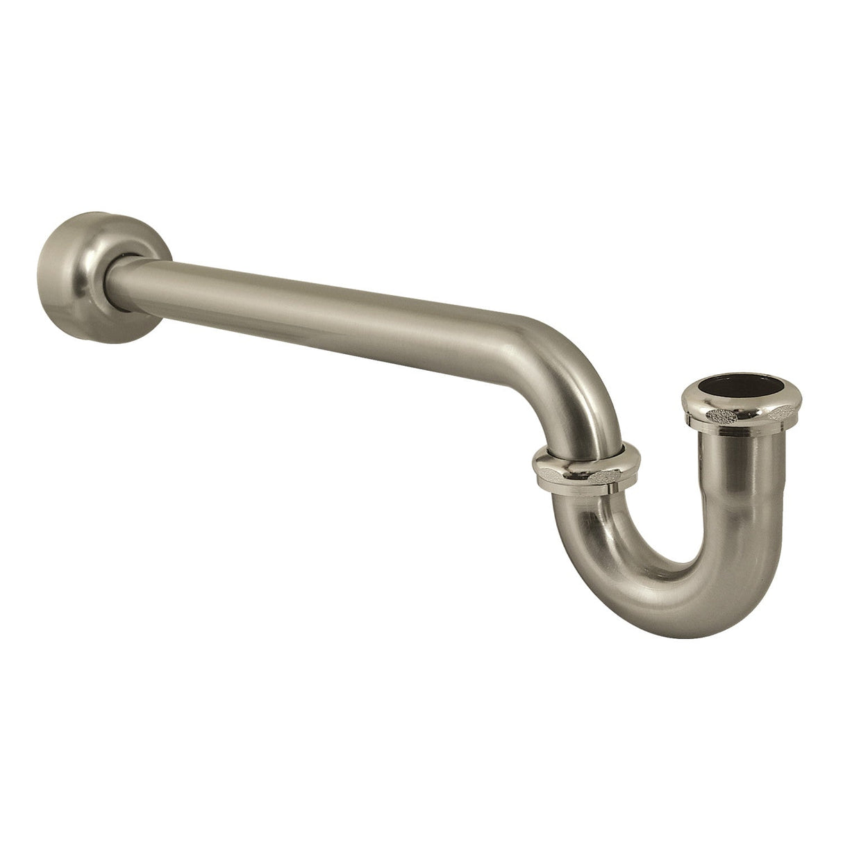 Trimscape CC6128 1-1/2 Inch Decor P-Trap with High Box Flange, 19 Inch Length, 18 Gauge, Brushed Nickel