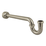 Trimscape CC6128 1-1/2 Inch Decor P-Trap with High Box Flange, 19 Inch Length, 18 Gauge, Brushed Nickel