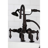 Vintage CC613T5 Three-Handle 2-Hole Deck Mount Clawfoot Tub Faucet with Hand Shower, Oil Rubbed Bronze