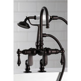 Vintage CC613T5 Three-Handle 2-Hole Deck Mount Clawfoot Tub Faucet with Hand Shower, Oil Rubbed Bronze