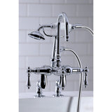 Vintage CC614T1 Three-Handle 2-Hole Deck Mount Clawfoot Tub Faucet with Hand Shower, Polished Chrome