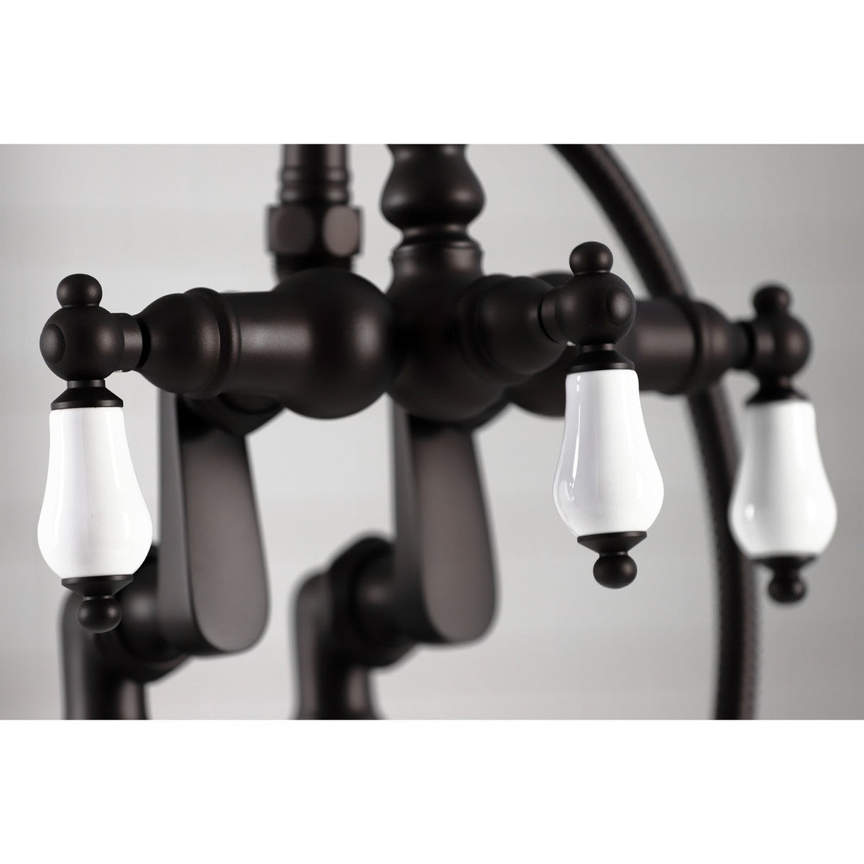 Vintage CC615T5 Three-Handle 2-Hole Deck Mount Clawfoot Tub Faucet with Hand Shower, Oil Rubbed Bronze