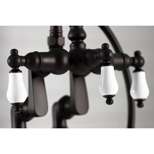 Vintage CC615T5 Three-Handle 2-Hole Deck Mount Clawfoot Tub Faucet with Hand Shower, Oil Rubbed Bronze
