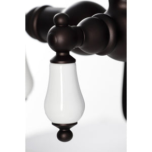 Vintage CC615T5 Three-Handle 2-Hole Deck Mount Clawfoot Tub Faucet with Hand Shower, Oil Rubbed Bronze