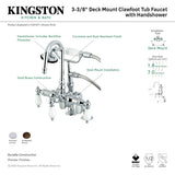 Vintage CC616T1 Three-Handle 2-Hole Deck Mount Clawfoot Tub Faucet with Hand Shower, Polished Chrome