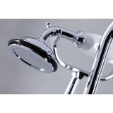Vintage CC616T1 Three-Handle 2-Hole Deck Mount Clawfoot Tub Faucet with Hand Shower, Polished Chrome