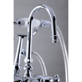 Vintage CC616T1 Three-Handle 2-Hole Deck Mount Clawfoot Tub Faucet with Hand Shower, Polished Chrome