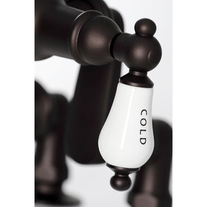 Vintage CC617T5 Three-Handle 2-Hole Deck Mount Clawfoot Tub Faucet with Hand Shower, Oil Rubbed Bronze