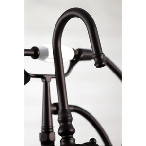 Vintage CC617T5 Three-Handle 2-Hole Deck Mount Clawfoot Tub Faucet with Hand Shower, Oil Rubbed Bronze