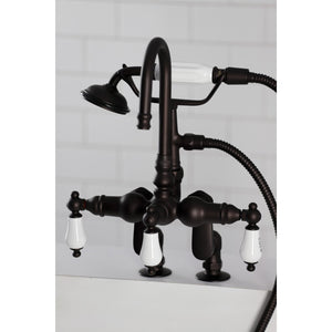 Vintage CC617T5 Three-Handle 2-Hole Deck Mount Clawfoot Tub Faucet with Hand Shower, Oil Rubbed Bronze