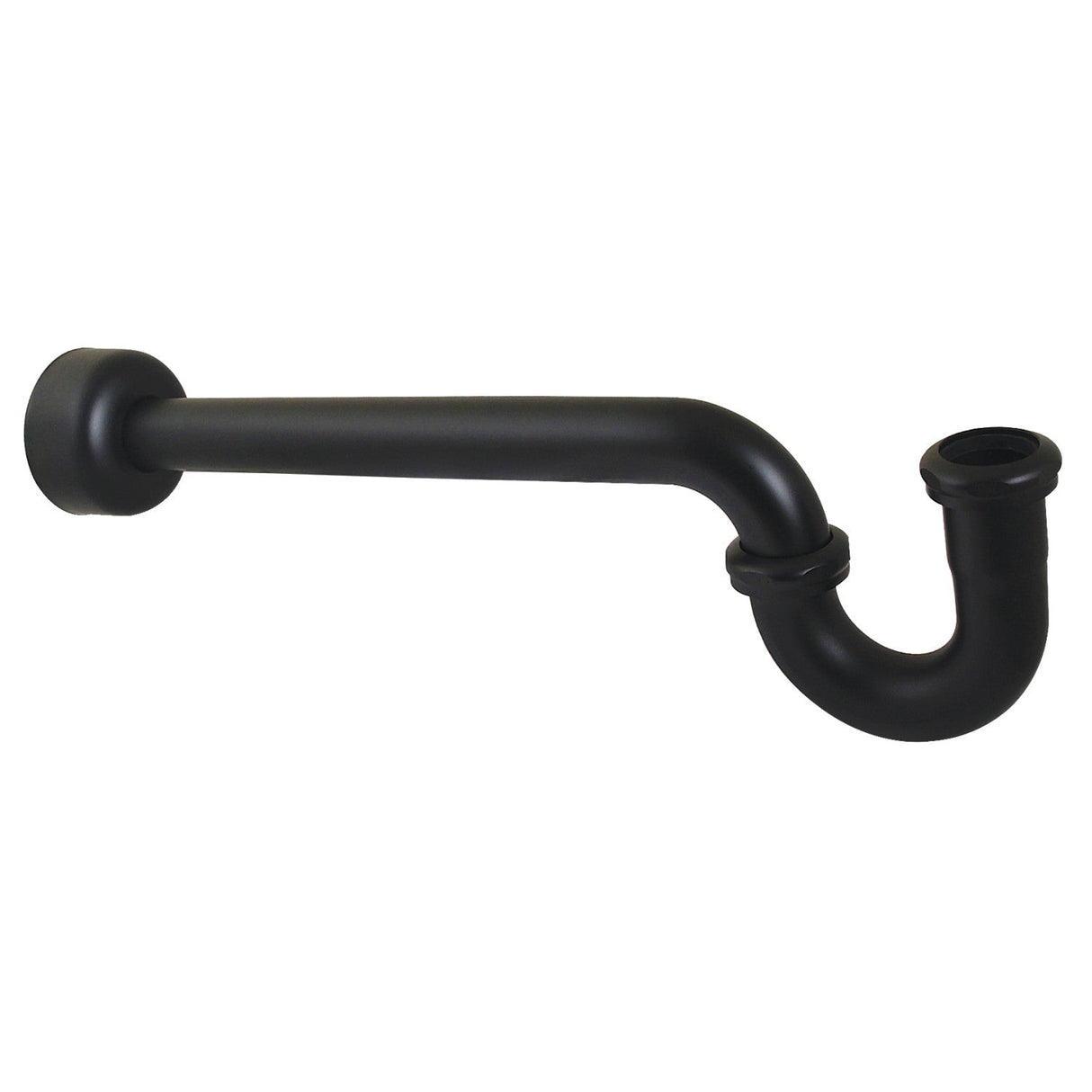 Trimscape CC6180MB 1-1/4 Inch Decor P-Trap with High Box Flange, 18 Inch Length, 18 Gauge, Matte Black