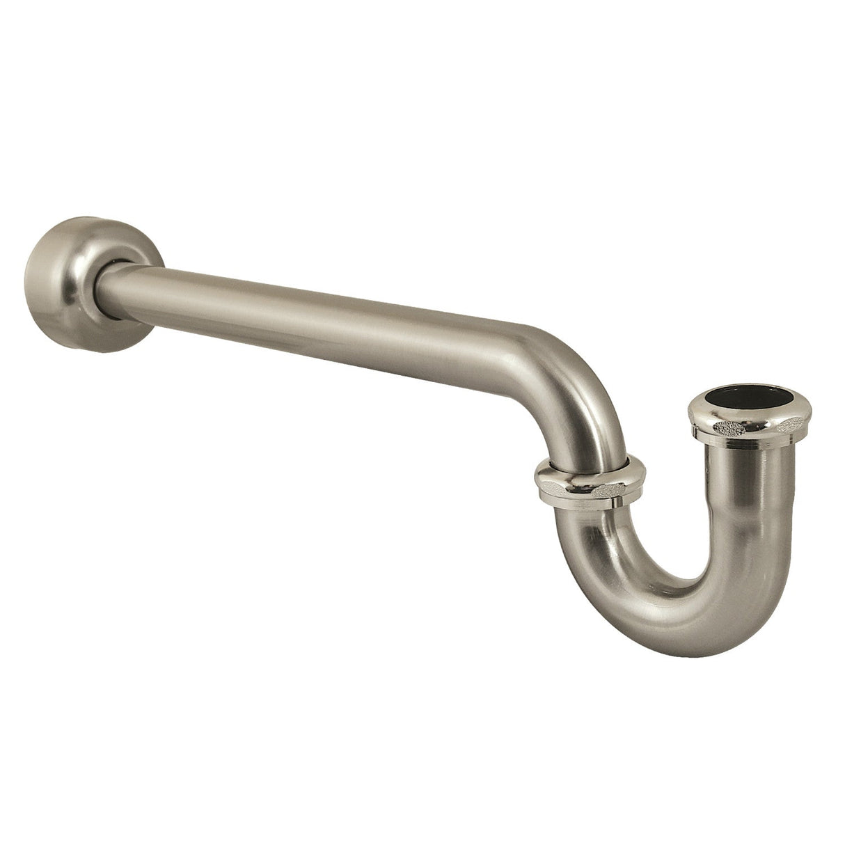 Trimscape CC6188 1-1/4 Inch Decor P-Trap with High Box Flange, 18 Inch Length, 18 Gauge, Brushed Nickel