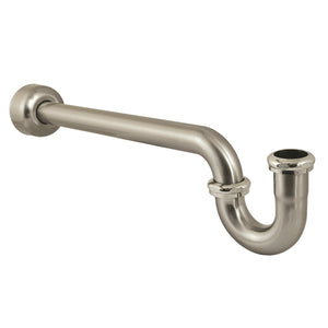 Trimscape CC6188 1-1/4 Inch Decor P-Trap with High Box Flange, 18 Inch Length, 18 Gauge, Brushed Nickel