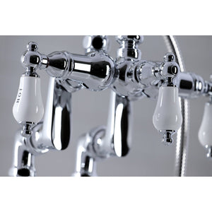 Vintage CC618T1 Three-Handle 2-Hole Deck Mount Clawfoot Tub Faucet with Hand Shower, Polished Chrome