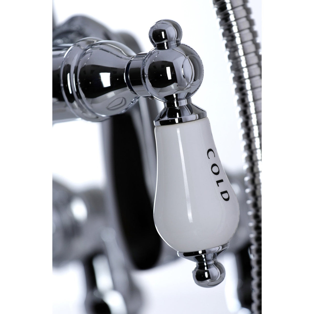 Vintage CC618T1 Three-Handle 2-Hole Deck Mount Clawfoot Tub Faucet with Hand Shower, Polished Chrome