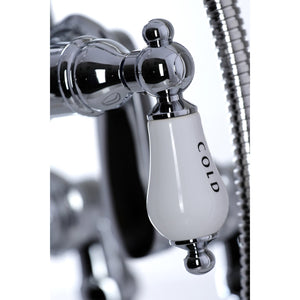 Vintage CC618T1 Three-Handle 2-Hole Deck Mount Clawfoot Tub Faucet with Hand Shower, Polished Chrome