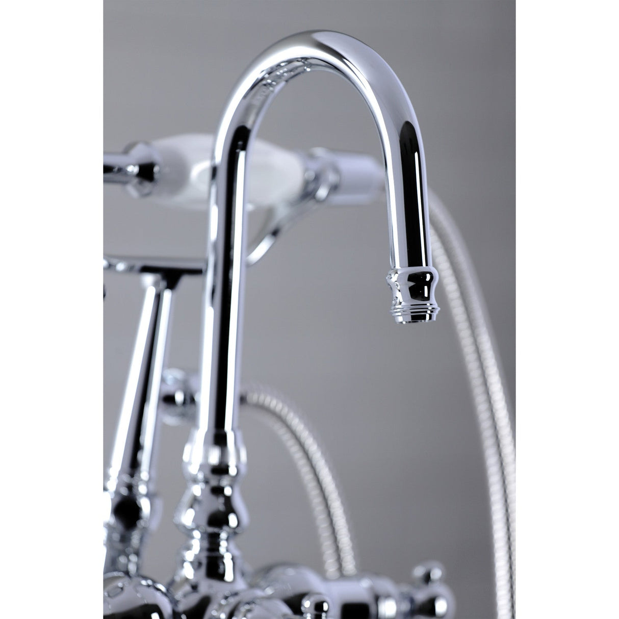 Vintage CC618T1 Three-Handle 2-Hole Deck Mount Clawfoot Tub Faucet with Hand Shower, Polished Chrome
