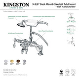Vintage CC619T5 Three-Handle 2-Hole Deck Mount Clawfoot Tub Faucet with Hand Shower, Oil Rubbed Bronze