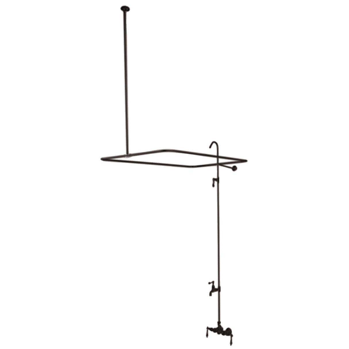 Vintage CC61T5 Four-Handle 2-Hole Tub Wall Mount Clawfoot Tub Faucet with Shower Enclosure, Oil Rubbed Bronze