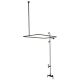Vintage CC61T5 Four-Handle 2-Hole Tub Wall Mount Clawfoot Tub Faucet with Shower Enclosure, Oil Rubbed Bronze