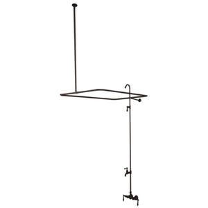 Vintage CC61T5 Four-Handle 2-Hole Tub Wall Mount Clawfoot Tub Faucet with Shower Enclosure, Oil Rubbed Bronze