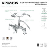 Vintage CC623T5 Three-Handle 2-Hole Deck Mount Clawfoot Tub Faucet with Hand Shower, Oil Rubbed Bronze