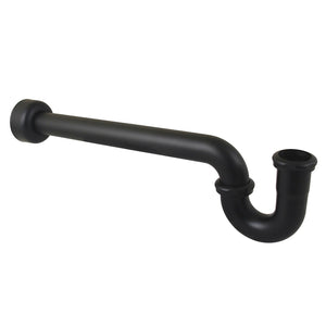 Trimscape CC6240MB 1-1/4 (or 1-1/2) x 1-1/2 Inch Decor P-Trap with High Box Flange, 19 Inch Length, 18 Gauge, Matte Black