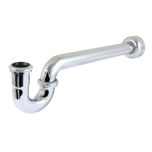 Trimscape CC6241 1-1/4 (or 1-1/2) x 1-1/2 Inch Decor P-Trap with High Box Flange, 19 Inch Length, 18 Gauge, Polished Chrome