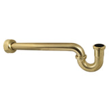 Trimscape CC6247 1-1/4 (or 1-1/2) x 1-1/2 Inch Decor P-Trap with High Box Flange, 19 Inch Length, 18 Gauge, Brushed Brass