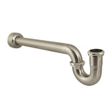 Trimscape CC6248 1-1/4 (or 1-1/2) x 1-1/2 Inch Decor P-Trap with High Box Flange, 19 Inch Length, 18 Gauge, Brushed Nickel
