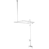 Vintage CC62T1 Four-Handle 2-Hole Tub Wall Mount Clawfoot Tub Faucet with Shower Enclosure, Polished Chrome